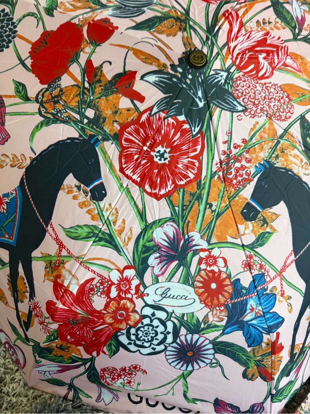 Gucci Umbrella Floral Horse New in Box AMAZING new no tag - Picture 4 of 7